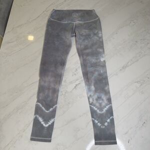 Sweet Romeo Gray Tie Dye Chevron Leggings S Earthy Zen Yoga Cali Vintage Wellnes